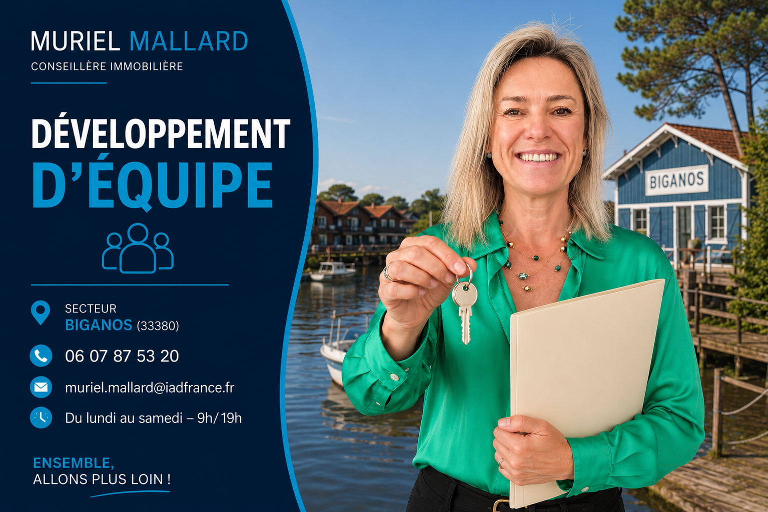 Devenir conseiller immobilier à Biganos avec Muriel Mallard – iad France