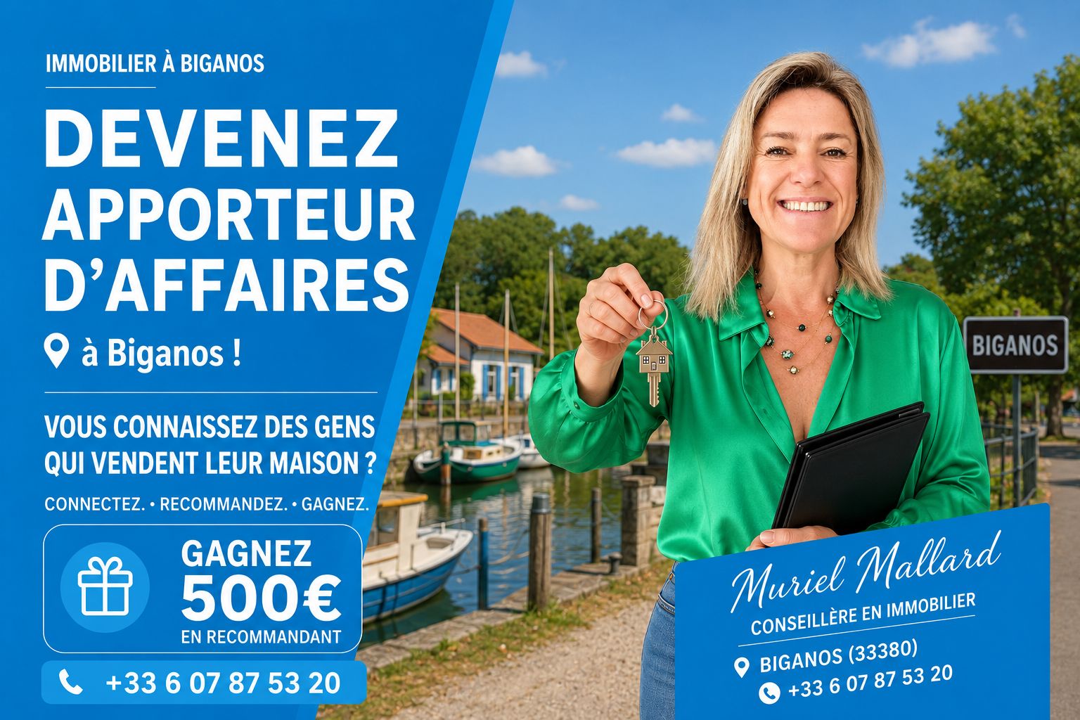 Devenez apporteur d'affaires à Biganos avec Muriel Mallard